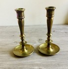 Vintage Solid Brass Set Of 2 Candle Sticks Heavyweight Decor Accents Metal