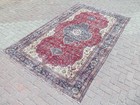 Red   Navy Medallion Classical Turkish Carpet  Laege Handmade Wool Rug 69 x115 