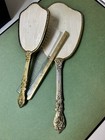 Vintage Gold Colored Hand Mirror Comb And Brush Vanity Set