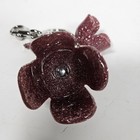 Coach Glitter Pink And Silver 3d Tea Rose Keychain Charm Hook And Bag New