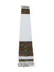 Oaxaca Mexican Handwoven Embroidered Fringed Table Runner 41  X 12  Silk Linen