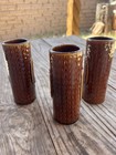Orchids Of Hawaii Tiki Mugs Vintage Glossy Brown Lot Of 3