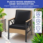 4 Pcs Wicker Patio Chair Table Outdoor Waterproof Rattan Sofa Lawn Furniture Set