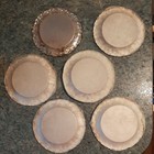 6 Pc Silver Plate Coaster Set On Rack Some Tarnish Grapes New In Box Vintage