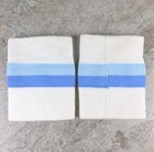 Vintage Lacoste W logo Tennis Sweat Wristband Cotton And Elastic -white And Blue