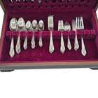 81  Piece Vintage Silverware Set 1847 Rogers Bros Is  Marquise W  Box Flatware