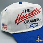 The Heartbeat Of America Chevrolet Hat Vintage Retro Blue White Trucker Cap Usa