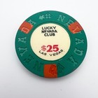 Rare  25 Lucky Nevada Club Casino Chip Las Vegas Vintage Collector   s Piece