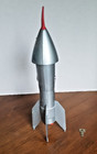 Vintage Astro Mfg  Rocket Ship Diecast Bank -works- Includes Rubber Tip   Key 