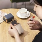 Vintage Pu Leather Lipstick Case Holder With Mirror For Travel