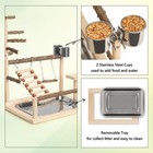 Wood Pet Parrot Playground Bird Play Stand Toys Perch With Feeder Cups For Co   