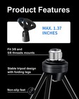 Desk Microphone Stand Mic Clip Foldable Tripod Adjustable Fits Sm58 57 Pga48