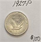 1927-p Standing Liberty Quarter - 90  Silver - Nice Circulated - Free Shipping 