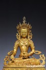 12  Old Antique Tibetan Buddhism Temple Bronze 24k Gilt White Tara Buddha Statue