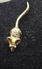 Super Cute Vintage Nemo Gold Tone Mouse Brooch Pin  Signed