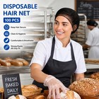 Qian Sou Disposable Hair Nets Food Service Nylon Caps Breathable Large  Black