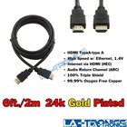 New Premium 6ft Hdmi 24k Gold Plate 1 4v Cable Male To Male Full Hd 1080p Hdtv