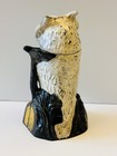Atq  Owl Turns Head Cast Iron Mechanical Bank- Rare White Paint Variant