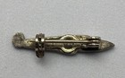 Vintage Airplane Tie Tack 1970s Silver Tone Metal   Blue Enamel Aviation Pin