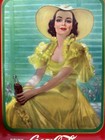 1938 Coca Cola Advertising Tray Lady Yellow Dress By Bradshaw Crandell Excellent