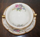 Rosenthal Diplomat Sanssouci Floral   Gold 2 Handled Soup W  Matching Underplate