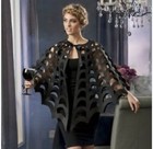 Grandin Road Os Black Laser Cut Spider Web Poncho Cape Halloween New In Package
