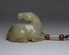 2 2  Chinese Natural Hetian Jade Nephrite Carved Animal Horse Statue