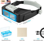Headband Magnifier With Light Rechargeable Magnifying Glasses For Close Work 1 5