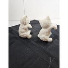 Vintage Jsny White Ceramic Kitten Salt And Pepper Shakers Cat Figurines Taiwan