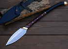 Hand Forged Leaf Spear 8 Blade Carbon Steel Full Tang Sharp Collectible
