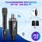 Microphone Wireless System Xlr Transmitter Receiver Rechargeable Adapter 262ft