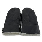 Sheepskin Shearling Mittens     Warm Winter Leather Gloves Men   s women   s     Black