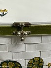 Vintage 1982 Signed Caro Nan Wooden Woven Basket Purse Handpainted Turtles