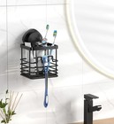 Suction Cup Toothbrush Holder Wall Mounted  Bathroom Toothbrush And Toothpast   