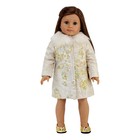 Cream Coat With Gold Design 18  Doll Clothes Fits American Girl Doll