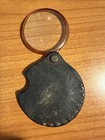 Vintage Folding Pocket Magnifying Glass Leather Swivel Case