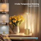 Led Cordless Metal Table Desk Lamp Touch Control Dimmable Night Light Bedside Us