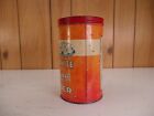 Antique Red   White Baking Powder Tin Litho Country Store Grocery Can Food 3 Lbs