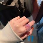 Colorful Transparent Acrylic Irregular Marble Pattern Resin Rings Women Jewelry
