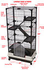 53-inch 5-levels Indoor Guinea Pig Rabbit Ferret Kitten Rolling Cage Hutch House