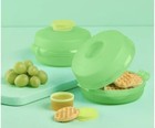 Tupperware Round Sandwich Bagel Hamburger Container Keeper Set New