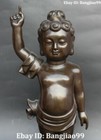 16  Tibet Buddhism Pure Bronze Stand Shakyamuni Sakyamuni Buddha Statue