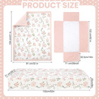 3 Pcs Pink Floral Baby Crib Bedding Set For Girls  Flower Baby Crib Sets For New