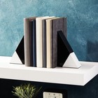 Set Of 2 Decorative Bookends For Shelves  Marble Decor  black And White 