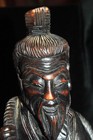 Antique Chinese  Large Rosewood  Hand Carved Statue Of Fisherman 19c 