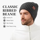 Knit Beanie Winter Hat  Thermal Thick Polar Fleece Snow Skull Cap For Men And   