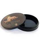 1840s Antique German Stobwasser-type Lacquered Painted Papier-mache Snuff Box