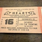 Heart Unused Concert Ticket Aug 16  1980 Sacramento Ca 