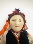 Very Rare Antique Russia Made Stockinette Cloth Ukrainian Woman Doll - 15 Inch