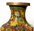 3 Piece Set Of Fine Antique Chinese Cloisonne Vases   Bowl